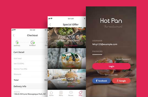 Hot pan food ordering app