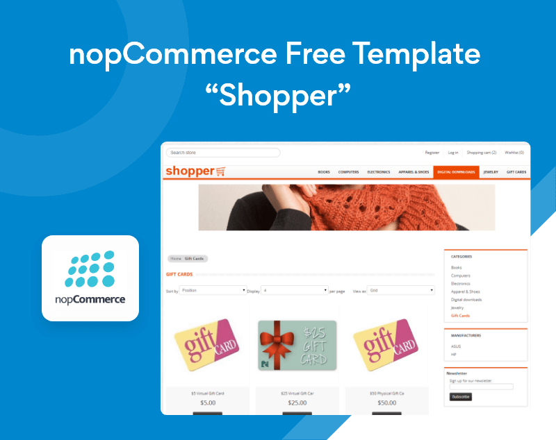 nopCommerce Free Template “Shopper”