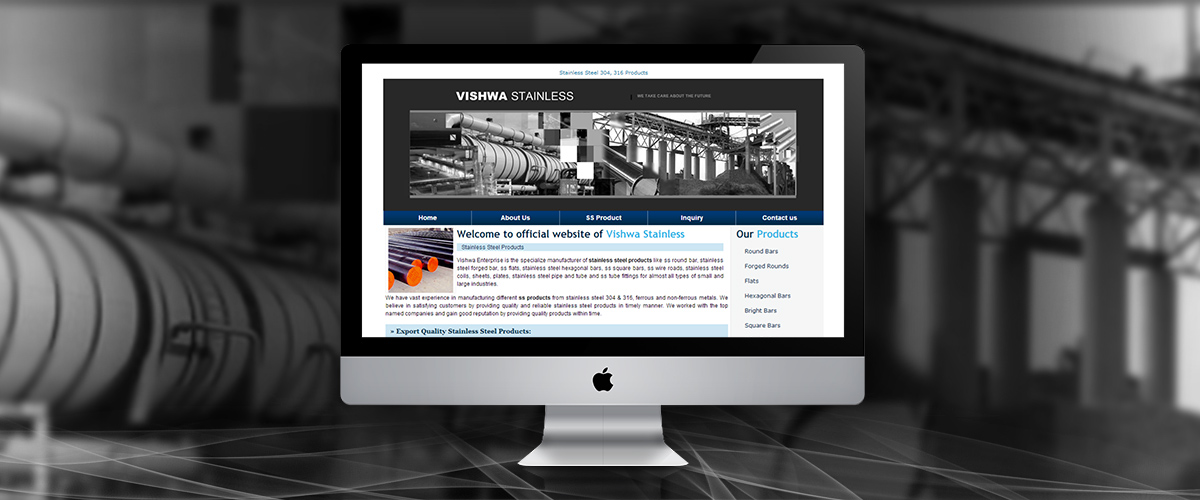 Vishwa Stainless – Web design service