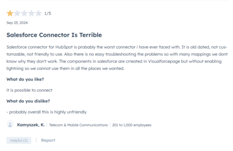 Salesforce Connector Is Terrible- Hubspot 