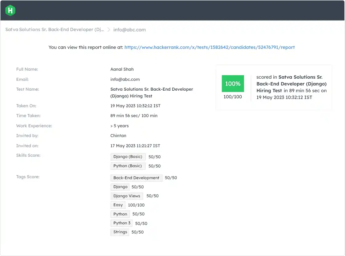 Top-notch profiles pass technical assessments before presenting to clients.