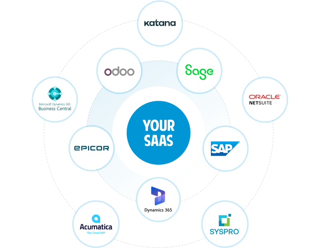 Effortlessly Connect Your SaaS to the World's Leading ERP Platforms