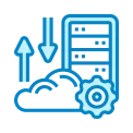 Illustration of a shoe with a gear, arrows, and a document, symbolizing processing or system operations.