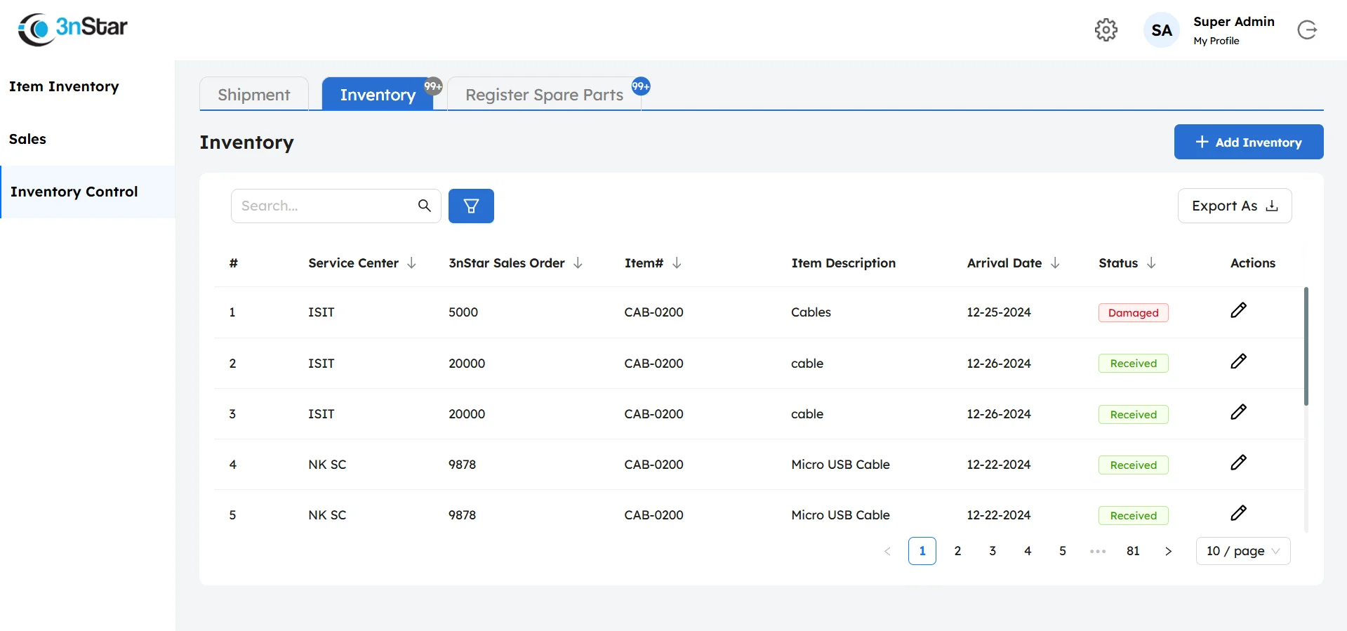 warranty-control-APP-dashboard-3nStar