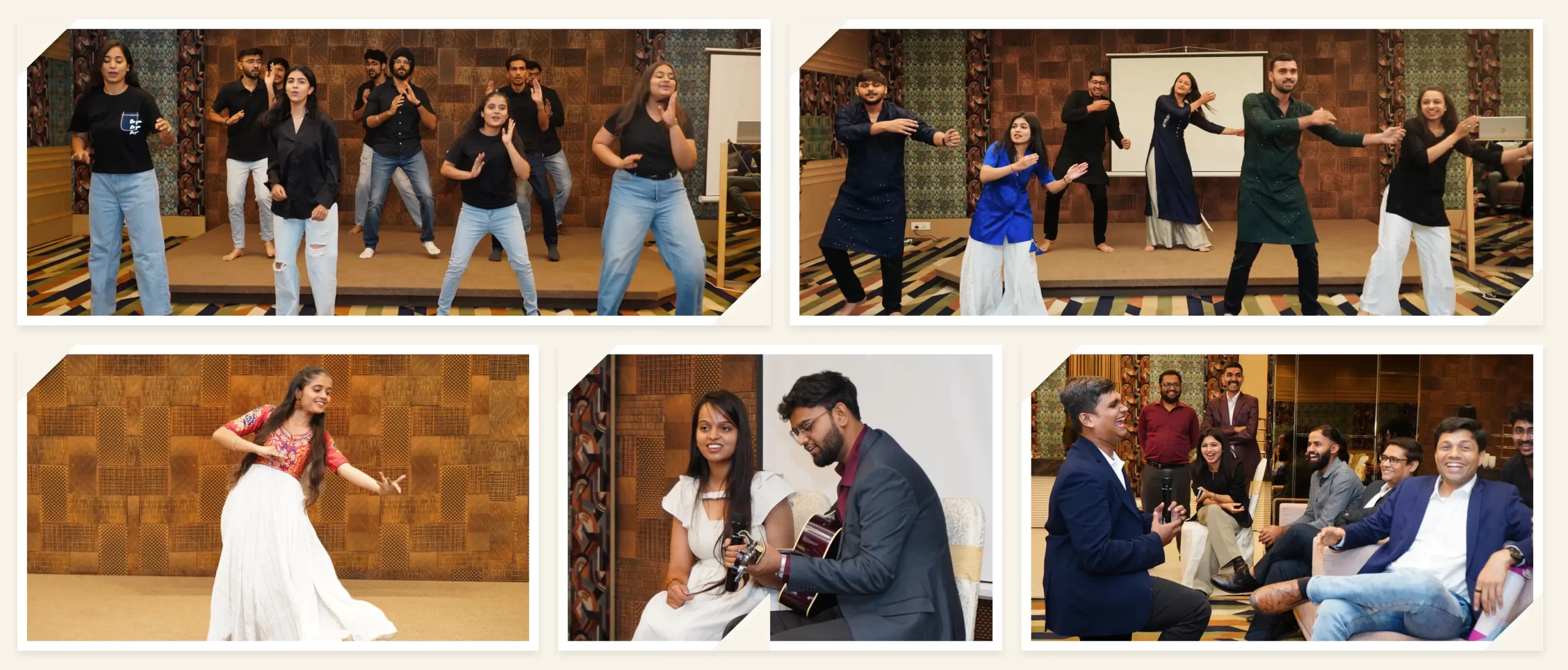 Team members enjoying annual function at Satva Solutions office.