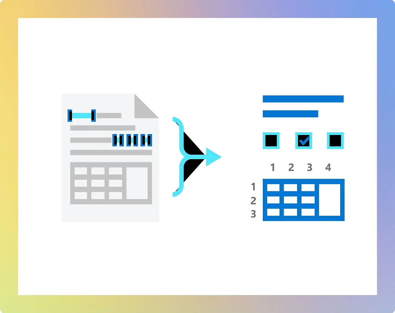 AI OCR workflow illustration showing document transformation from manual processing to automated digital data extraction