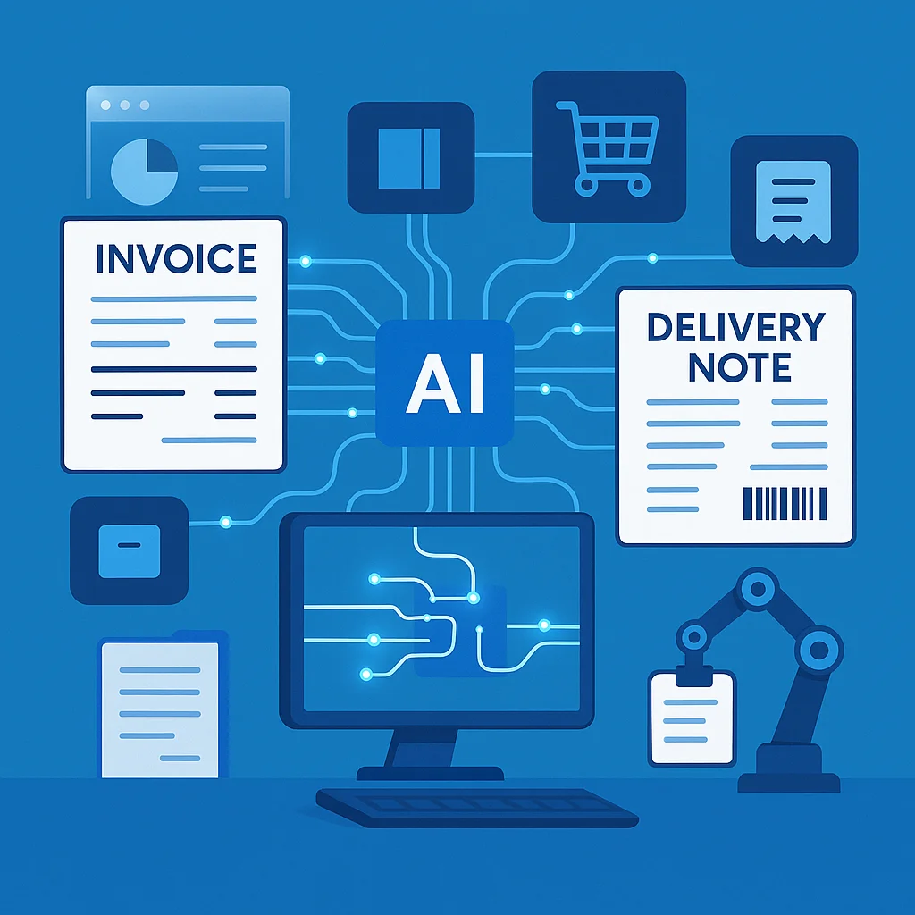 AI-powered invoice and delivery note automation system for businesses using artificial intelligence in accounting workflow.