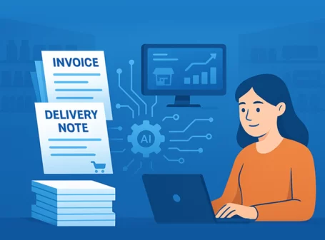 AI automation system processing invoices and delivery notes to improve business efficiency and financial accuracy.