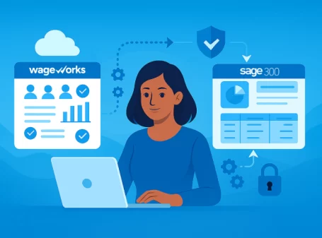 WageWorks and Sage 300 integration for automated payroll, accounting, and employee benefits management with secure data flow.