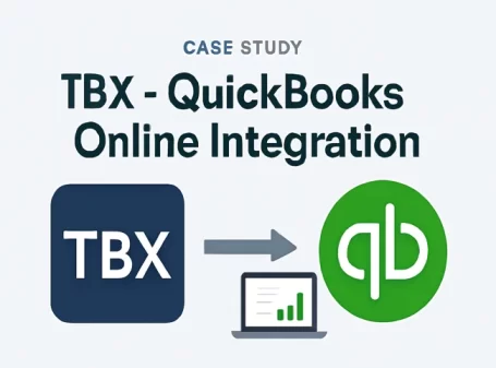 TBX QuickBooks Online Integration case study with logos of TBX and QuickBooks.