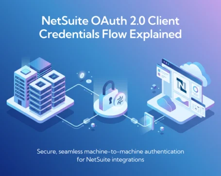 NetSuite OAuth 2.0 client credentials flow for secure API authentication enabling machine to machine integration and data access