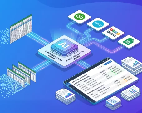 AI financial reconciliation engine integrating QuickBooks, Xero, Zoho Books and Google Sheets