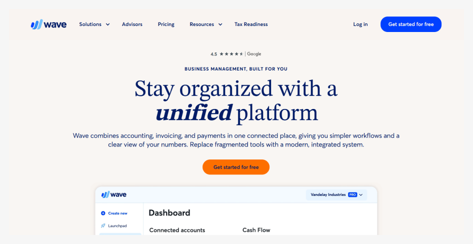 Wave accounting software for small businesses with invoicing, payments, expense tracking, and financial management tools