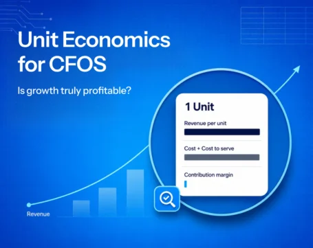 Unit economics analysis for CFOs showing revenue, cost to serve and contribution margin for profitable business growth.