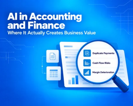 AI in accounting and finance detecting duplicate payments, cash flow risks, and declining profit margins through data analysis