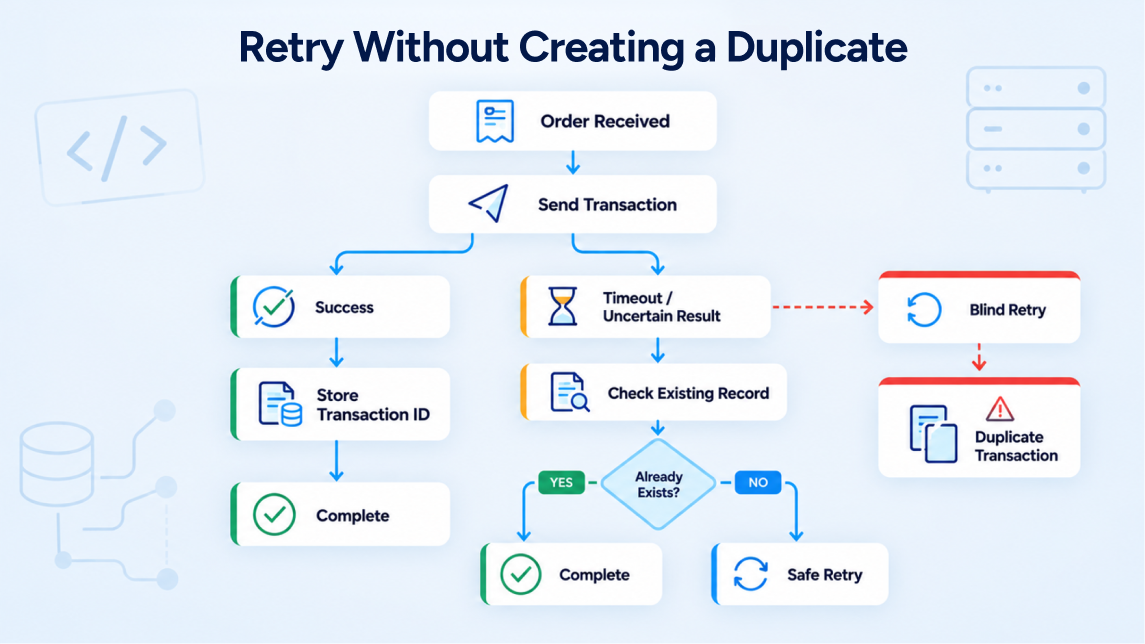 eCommerce integration duplicate prevention and safe retry workflow