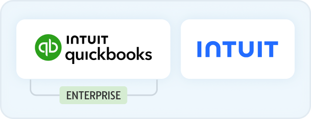 QuickBooks Enterprise and Intuit logos representing enterprise accounting software integration for business financial management